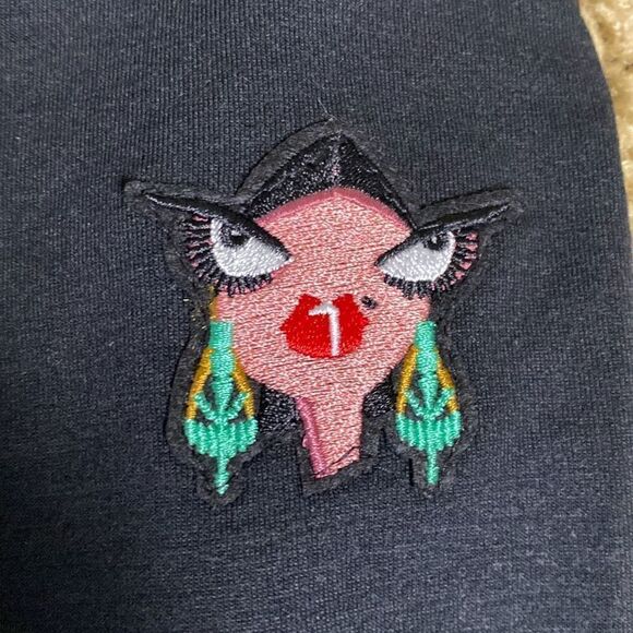 NEW Badgley Mischka black French terry soft jogger pants L - Picture 4 of 7